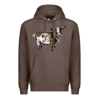 Coffee Nigerian Dwarf Goat Premium Hoodie - LillyAllenDesigns