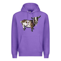 Purple Nigerian Dwarf Goat Premium Hoodie - LillyAllenDesigns