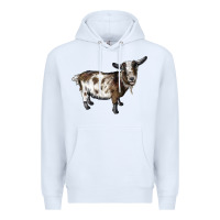 White Nigerian Dwarf Goat Premium Hoodie - LillyAllenDesigns