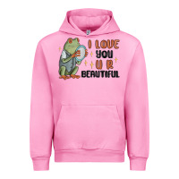 Fuchsia Pink i love you u r beautiful frog Urban Hoodie - MaliasSmallBusiness