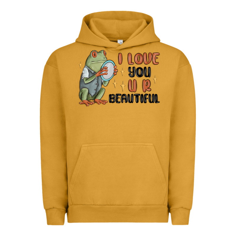 I Love You U R Beautiful Frog Urban Hoodie by MaliasSmallBusiness | Teevron