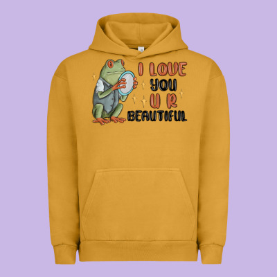 I Love You U R Beautiful Frog Urban Hoodie Designed By Maliassmallbusiness