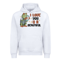 White i love you u r beautiful frog Urban Hoodie - MaliasSmallBusiness