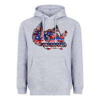 Heather Grey america Heavyweight Hoodie - CowhideDigitalArt