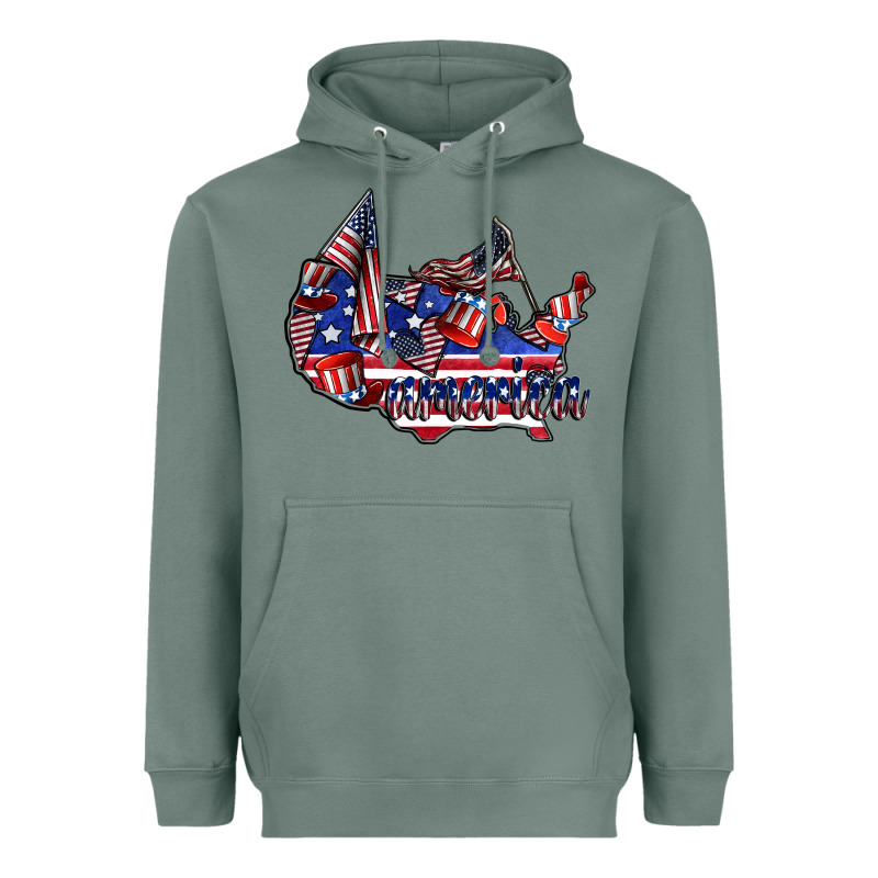 America Heavyweight Hoodie by CowhideDigitalArt | Teevron