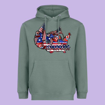 America Heavyweight Hoodie Designed By Cowhidedigitalart