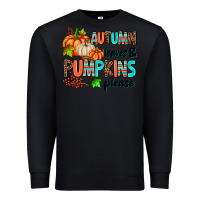Black autumn leaves pumpkin please Premium Sweatshirt - AdoDesignShop