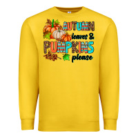 Lemon autumn leaves pumpkin please Premium Sweatshirt - AdoDesignShop