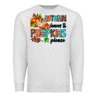 Oatmeal Heather autumn leaves pumpkin please Premium Sweatshirt - AdoDesignShop