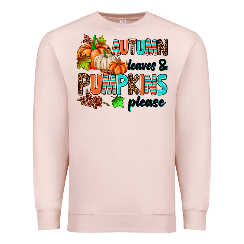 Autumn Leaves Pumpkin Please Premium Sweatshirt by AdoDesignShop | Teevron