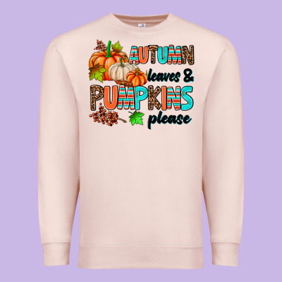 Autumn Leaves Pumpkin Please Premium Sweatshirt Designed By Adodesignshop