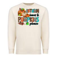 Sandshell autumn leaves pumpkin please Premium Sweatshirt - AdoDesignShop