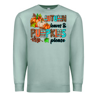 Seafoam autumn leaves pumpkin please Premium Sweatshirt - AdoDesignShop