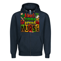 Navy black strong proud nurse Zipper Hoodie - Zillion Design Studio