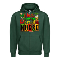 Sports Green black strong proud nurse Zipper Hoodie - Zillion Design Studio