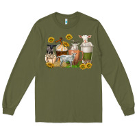 Army Green coffee cups goats Long Sleeve Tee - texasbilliewilder