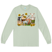 Matcha coffee cups goats Long Sleeve Tee - texasbilliewilder