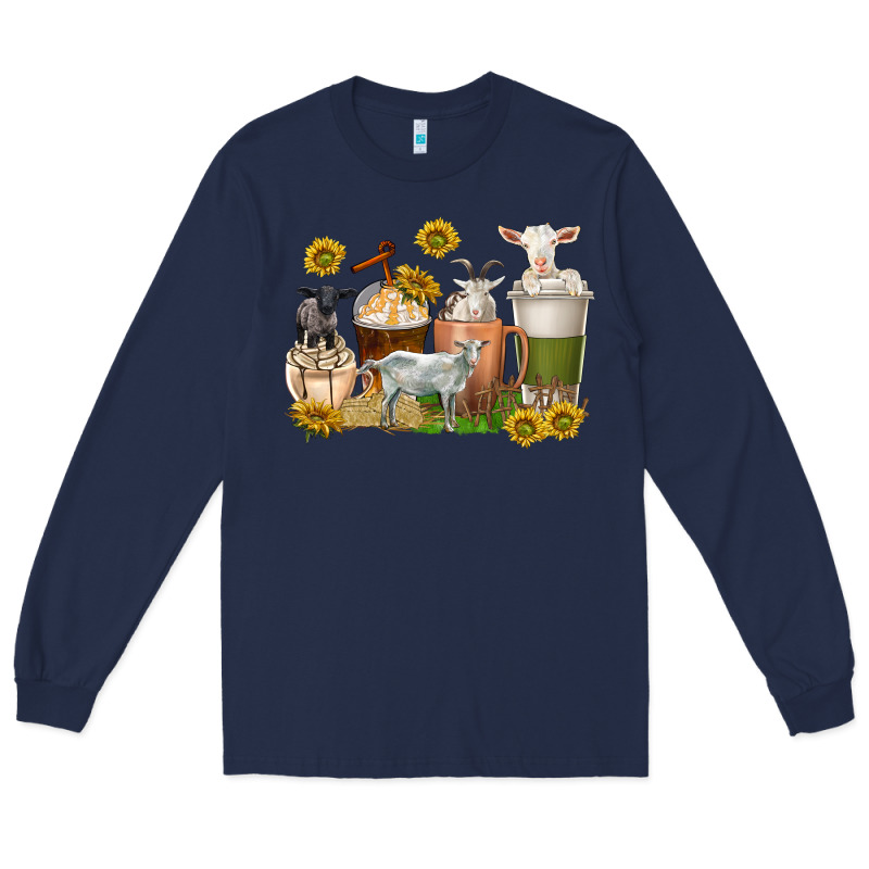 Coffee Cups Goats Long Sleeve Tee by texasbilliewilder | Teevron