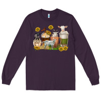 Plum coffee cups goats Long Sleeve Tee - texasbilliewilder