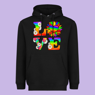 Love And Sunflower Heavyweight Hoodie Designed By Hra Design Shop
