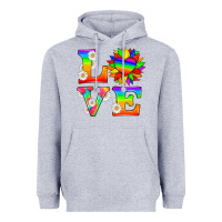Heather Grey love and sunflower Heavyweight Hoodie - HRA Design Shop