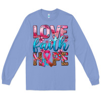 Colony Blue love faith hope with cancer ribbon  ado Long Sleeve Tee - AdoDesignShop
