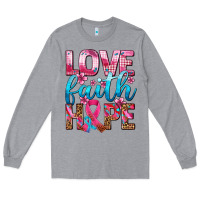 Heather Grey love faith hope with cancer ribbon  ado Long Sleeve Tee - AdoDesignShop