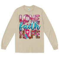 Mushroom love faith hope with cancer ribbon  ado Long Sleeve Tee - AdoDesignShop