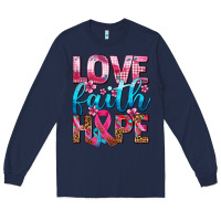 Navy love faith hope with cancer ribbon  ado Long Sleeve Tee - AdoDesignShop