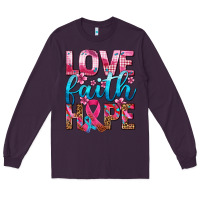 Plum love faith hope with cancer ribbon  ado Long Sleeve Tee - AdoDesignShop