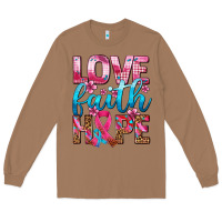 Toasted Coconut love faith hope with cancer ribbon  ado Long Sleeve Tee - AdoDesignShop