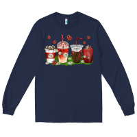 Navy coffee cups lady bug with daisies Long Sleeve Tee - texasbilliewilder