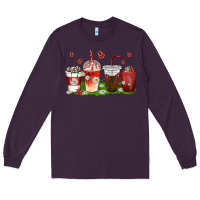 Plum coffee cups lady bug with daisies Long Sleeve Tee - texasbilliewilder