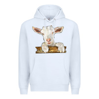 White baby cashmere goat Premium Hoodie - LillyAllenDesigns