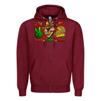 Burgundy peace love tacos Zipper Hoodie - Zillion Design Studio