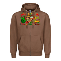 Chestnut peace love tacos Zipper Hoodie - Zillion Design Studio