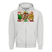 Dove Grey peace love tacos Zipper Hoodie - Zillion Design Studio