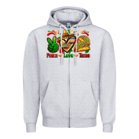 Heather Grey peace love tacos Zipper Hoodie - Zillion Design Studio