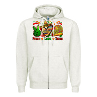 Oatmeal Heather peace love tacos Zipper Hoodie - Zillion Design Studio