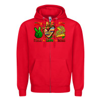 Red peace love tacos Zipper Hoodie - Zillion Design Studio
