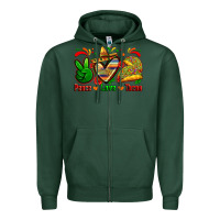 Sports Green peace love tacos Zipper Hoodie - Zillion Design Studio