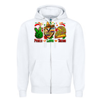 White peace love tacos Zipper Hoodie - Zillion Design Studio