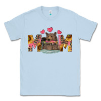 Dusty Blue mom bear with sunflowers Classic Tee - RanaPortraitStore