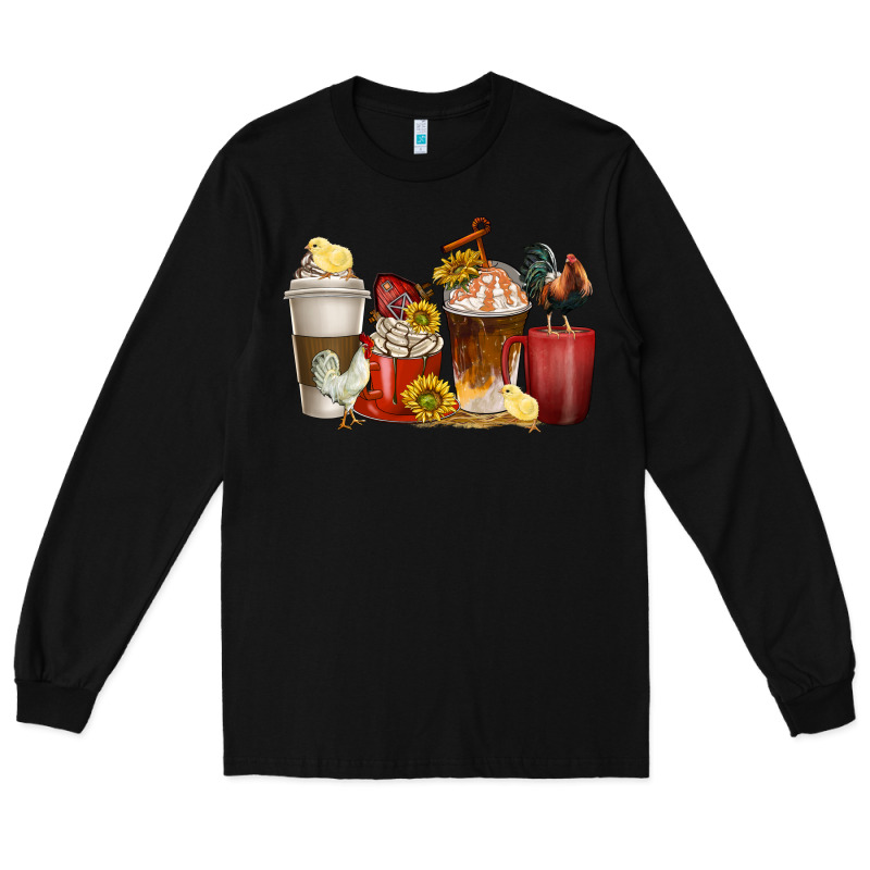 Coffee Cups Rooster Long Sleeve Tee by texasbilliewilder | Teevron