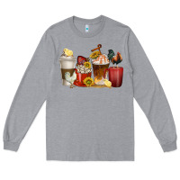 Heather Grey coffee cups rooster Long Sleeve Tee - texasbilliewilder