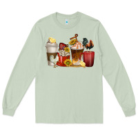 Matcha coffee cups rooster Long Sleeve Tee - texasbilliewilder