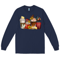 Navy coffee cups rooster Long Sleeve Tee - texasbilliewilder