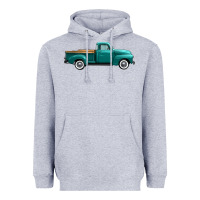 Heather Grey western truck right side view Heavyweight Hoodie - FaDigitalArtStudio