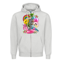 Dove Grey summer smile face and beach vibes with rainbow tbw Zipper Hoodie - texasbilliewilder