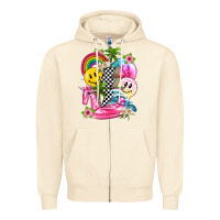 Sandshell summer smile face and beach vibes with rainbow tbw Zipper Hoodie - texasbilliewilder
